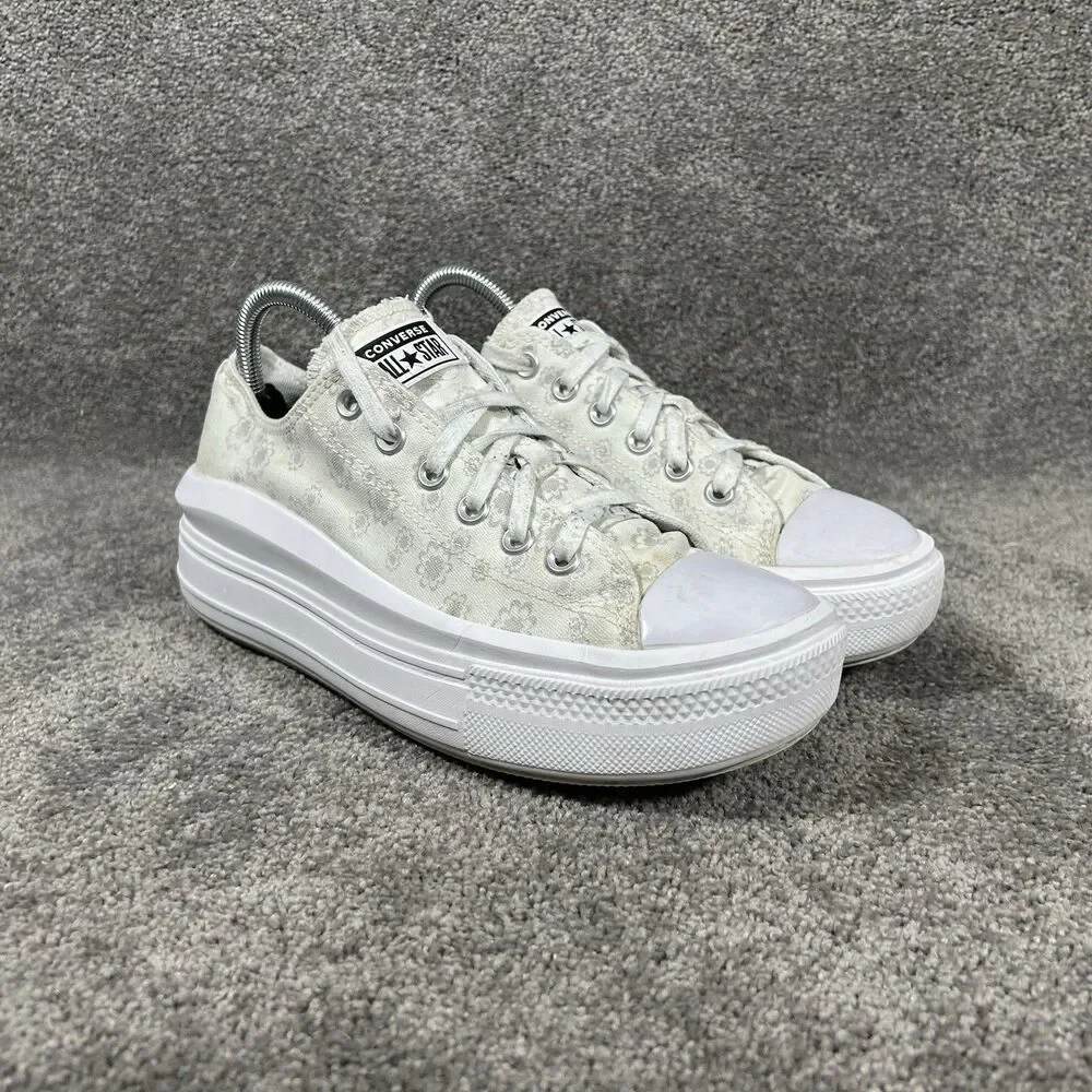 Converse CTAS Move OX A00841C Women's Size 9 Tonal Floral Platform Shoes Used - Picture 3 of 13